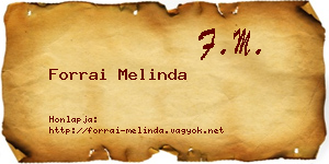Forrai Melinda névjegykártya