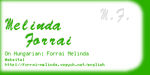 melinda forrai business card